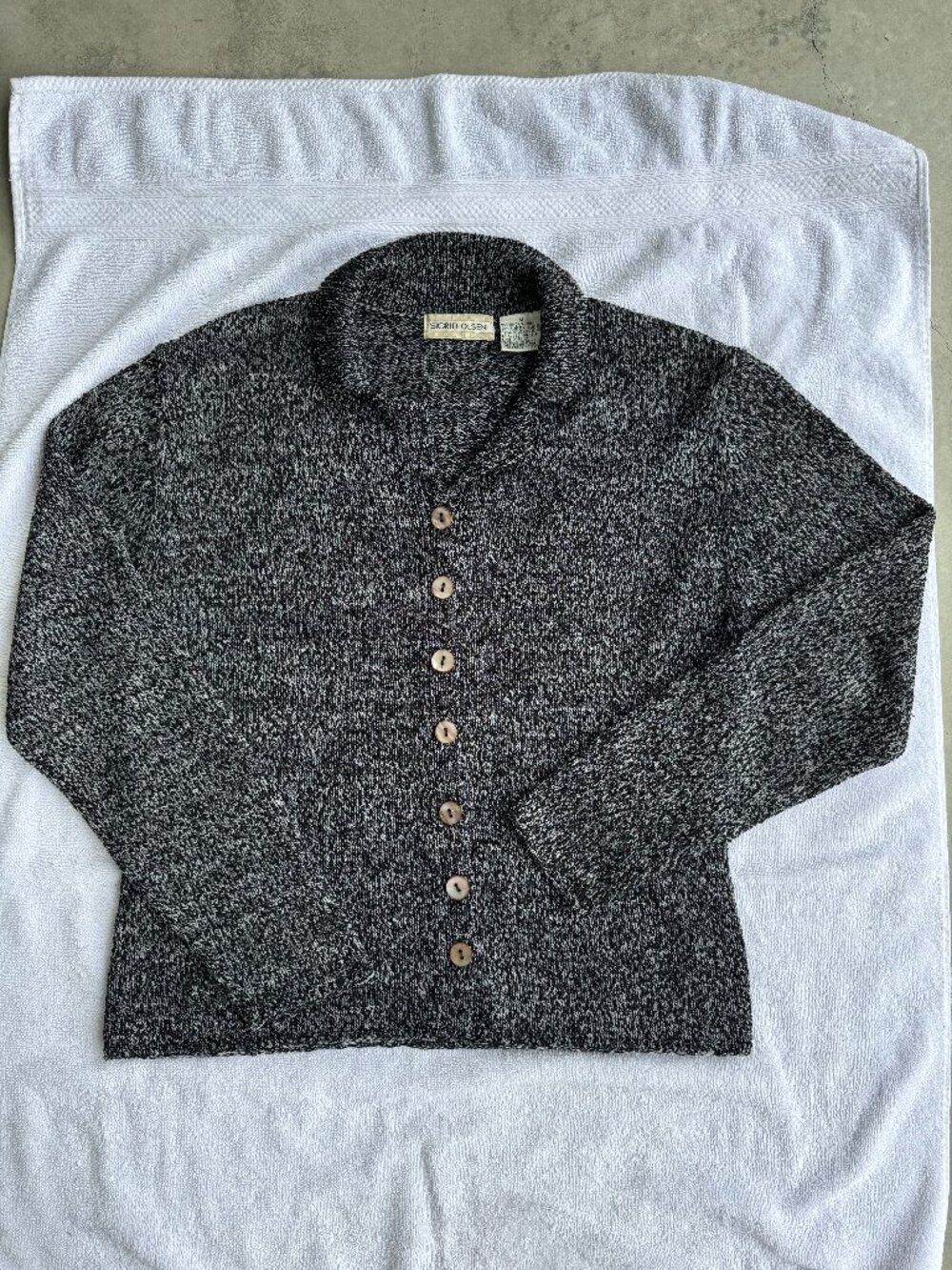 Vintage Sigrid Olsen Marled Shawl Collar Cardigan